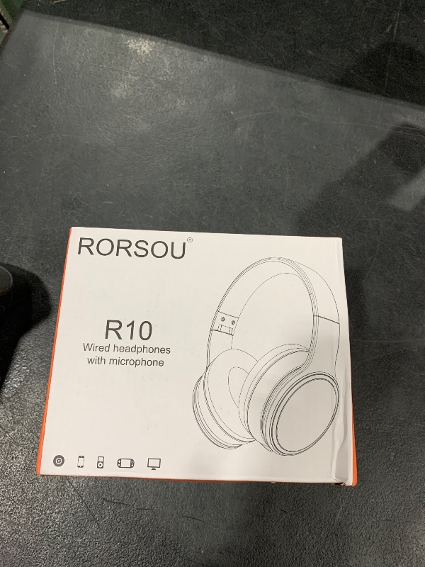 Photo 1 of RORSOU R10 Kids Headphones Over-Ear with Microphone, Lightweight Folding Stereo Bass Headset with 1.5M No-Tangle Cord, Portable Wired Headphones for Smartphone Tablet Computer MP3 / 4 (Black)