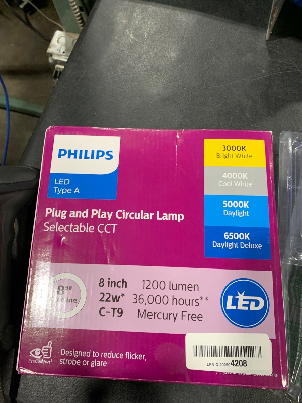 Photo 1 of Philips 8" Circline 4-CCT Selectable White Color Temperature Plug and Play T9 Type A LED, 1-Pack
