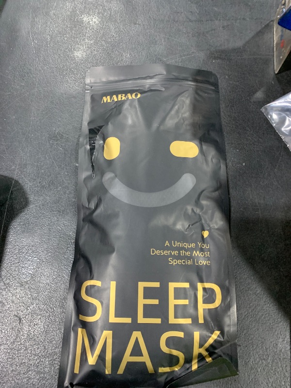 Photo 1 of MABAO Sleep Mask for Side Sleeper, Eye Mask for Sleeping Women Men, 3D Contoured Cup No Eye Pressure 100% Light Blocking Sleeping Mask with Adjustable Strap Night Blindfold Flight, Travel, Nap, Black