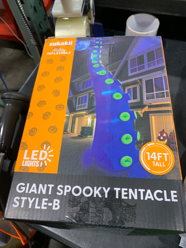 Photo 1 of 1PCS 14FT Giant Halloween Inflatables Octopus Tentacles, Huge Halloween Decorations Outdoor Build-in LED Lights Vivid Spooky Blow Up Yard Decoration Large Blowups Holiday Lawn Party Yard -Style B
