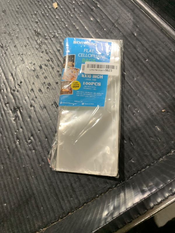 Photo 1 of 100 pcs Clear 4" x 10"(10x25.5 cm) Flat Cello Cellophane Bags Poly Treat Bags mils for Gift Wrapping, Bakery, Cookie, Candies, Toast, Dessert, Party Favors Packaging with Color Twist Ties!
