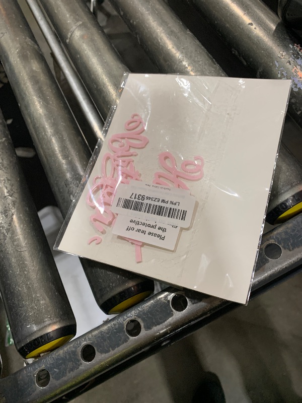 Photo 1 of 1 PCS Happy Birthday Cake Topper, 5.1 x 6.5 Inches Acrylic Cake Topper, Elegant Pink Happy Birthday Cake Sign, Birthday Cake Decorations for Adult, Kids, DIY Dessert Supplies