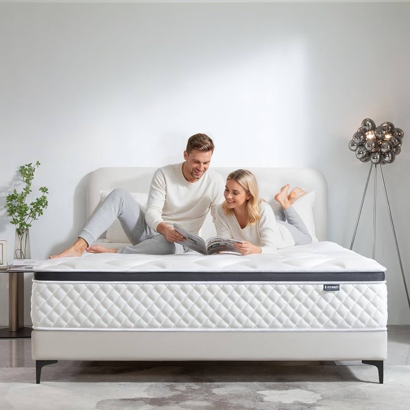 Photo 1 of King Mattress,14 Inch King Size Mattress in a Box,Gel Memory Foam and Innerspring Hybrid Mattresses with Individual Pocket Spring for Motion Isolation,Medium Firm Feel,CertiPUR-US