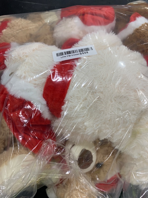Photo 1 of Skylety 10 Pieces Christmas Bears Soft Plush Toy Stuffed Animals Cute Bears for Kids Boys Girls Xmas Holiday Birthday Valentine's Day Baby Shower Party Favor(Khaki, Dark Brown, Beige)