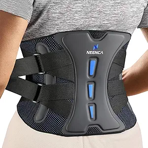 Photo 1 of NEENCA Lower Back Brace for Lower Back Pain Relief, Medical Grade Lumbar Support Belt for Women Men, Herniated Disc,Lumbar Strain,Sciatica, Scoliosis (Black, Large)