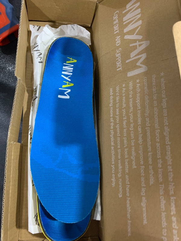 Photo 1 of Arch Support Inserts for Plantar Fasciitis Shoe Insoles for Men Women Orthotics Relief of Flat Feet Arch Heel Pain Fatigue (Men 5-5 1/2 | Women 7-7 1/2-(240mm),Blue)