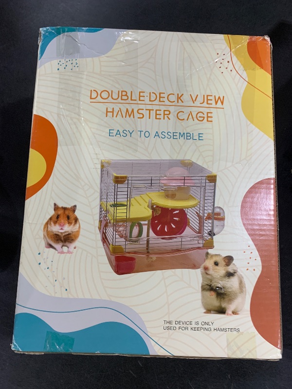 Photo 1 of PINVNBY Hamster Cage 10.5" L x 8" W x 10.6" H Mouse Cage and Habitats Hamster Enclosure Hamster Habitat for Mouse Mice Rat Gerbils and Small Animals (Pink)