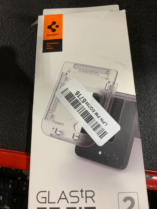 Photo 1 of Spigen Tempered Glass Screen Protector [GlasTR EZ FIT] designed for Galaxy Z Flip 7 FE/Galaxy Z Flip 6 [2 Pack]
