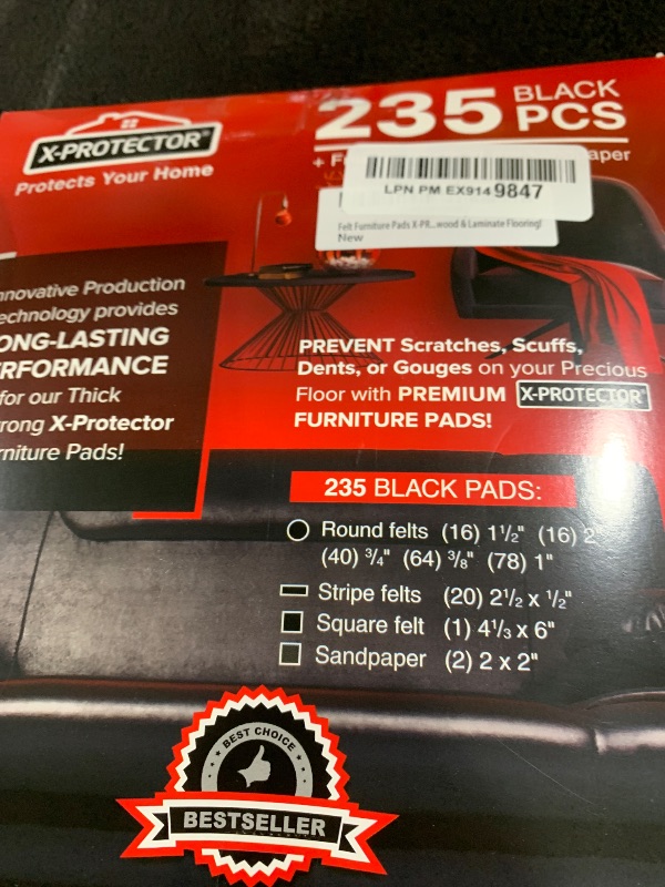 Photo 1 of Felt Furniture Pads 235 PCS X-Protector! Huge Quantity of Black Furniture Pads for Hardwood Floors with Many Big Sizes – Your Ideal Wood Floor Protectors for Furniture.