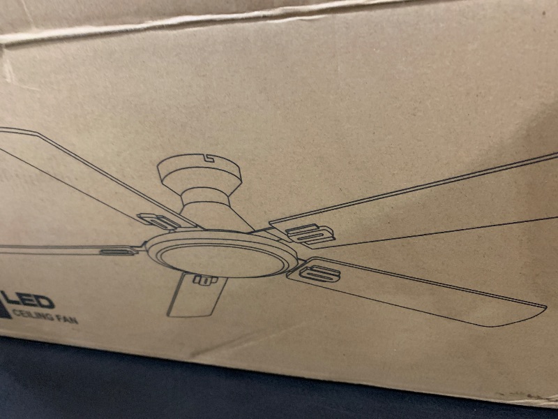 Photo 1 of TCL Ceiling Fans with Lights, 52 Inch Low Profile Ceiling Fan with Light and Remote Control, Flush Mount, DC Reversible Motor, Noiseless, 6 Speeds Ceiling Fan for Bedroom (White)