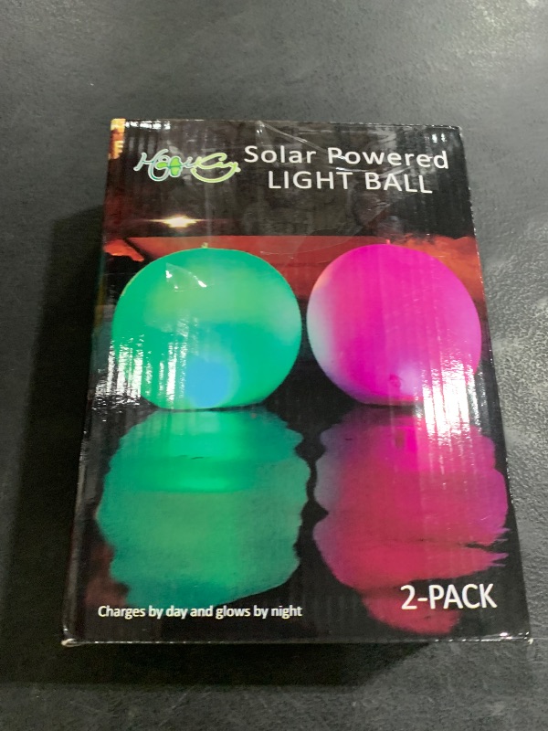 Photo 1 of HAPIKAY Solar Floating Pool Lights - Pack of 2 Solar Powered Color Changing 14-inch Balls - Float or Hang in Pool Garden Backyard Pond Party Decorations - Inflatable Wateproof