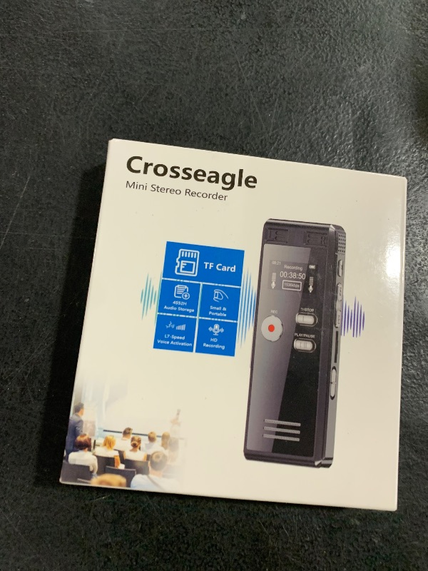 Photo 1 of 128GB Digital Voice Recorder With Playback - 3072 Kbps HD Voice-Activated Recording and Noise-Canceling, Audio Device for Lectures Meetings, A-B Repeat, MP3 Player
