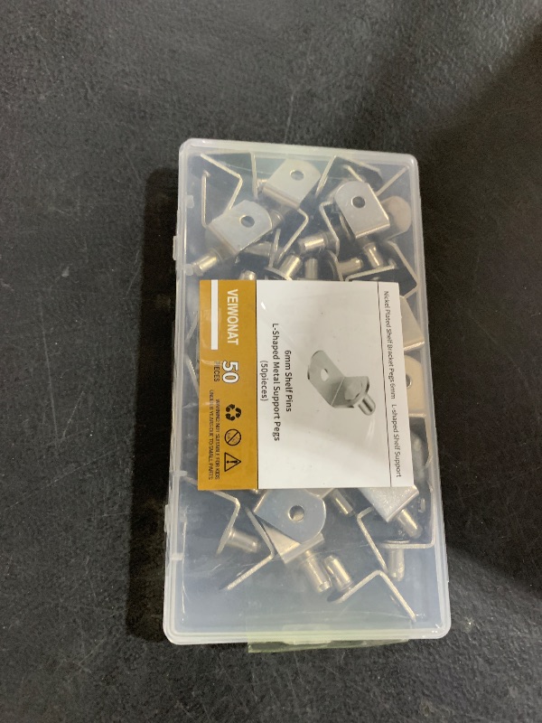 Photo 1 of 50 Pcs Shelf Pegs Pins?6mm Upgraded Diameter L-Shaped Perforated Nickel Plated Shelf Pins, 6mm Cabinet Shelf Pegs for Shelves, Shelf Support for Bookshelf Kitchen Cabinet Shelf Pegs.