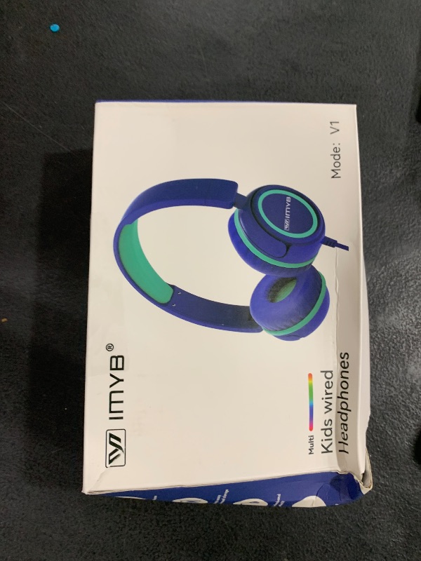 Photo 1 of IMYB Kids Headphones, V1 Wired Stereo Foldable Tangle-Free 3.5mm Adjustable On-Ear Headphones for Kids for School/Toddlers/Childrens/Teens/Boys/Girls/Ipad/Tablet/Kindle/Phones/Travel/Plane (Blue)