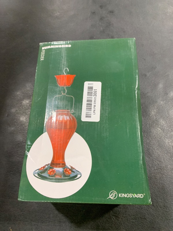 Photo 1 of Kingsyard Glass Hummingbird Feeder 24 Ounces, 6 Feeding Ports, Hanging Bird Nectar Feeder for Outdoors Garden Yard Décor, Ant Moat Included, Purple
