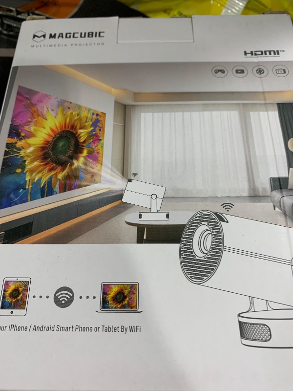 Photo 1 of Magcubic Mini Projector 4K support with WiFi 6 and Bluetooth 5.4, 5w Soundbase Speaker, Auto Vertical Keystone 180°Rotatable Portable Proyector for Home Bedroom Outdoor HY300Pro+