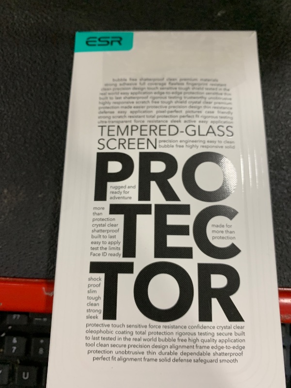 Photo 1 of ESR 3 Pack for iPhone 15 Pro Screen Protector, Military Grade Shatterproof, 9H Hardness, Full Coverage Tempered Glass with UltraFit Tray