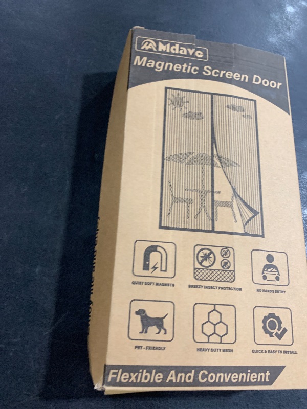 Photo 1 of Mesh Screen with Magnetic Closure-Keeps Bugs Out Let Breeze in, Heavy Duty - Pet and Kid Friendly, Works with Front, Sliding Doors (38 x 82 Inch)
