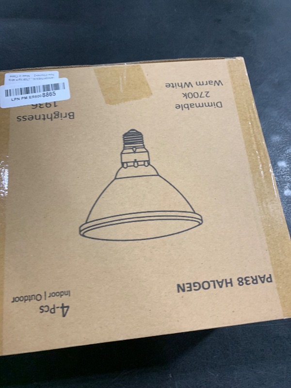Photo 1 of Lachesan PAR38 Halogen Flood Light Bulbs 4 Pcs, 90W Equivalent, 120V, E26 Base, 2700K Warm White Light for Indoor and Outdoor