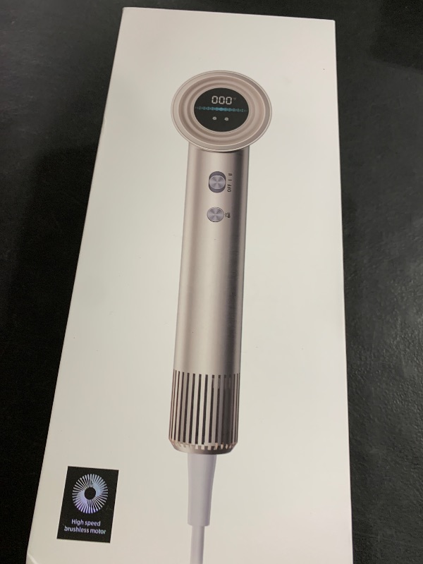 Photo 1 of Hair Dryer, 150000RPM High-Speed Hairdryer for Fast Drying, Low Noise, HD Display, 5 Temps & 2 Speeds, 500 Million Negative Ionic Blow Dryer with Diffuser & Nozzle for Home and Travel Salon, Gold