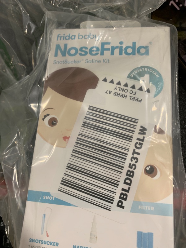 Photo 1 of Frida Baby Saline Kit, Includes NoseFrida Nasal Aspirator for Baby, Baby Nose Sucker, Saline Nasal Spray for Babies with 10 Extra Hygiene Filters, Nasal Spray Decongestant, 0.68 fl oz