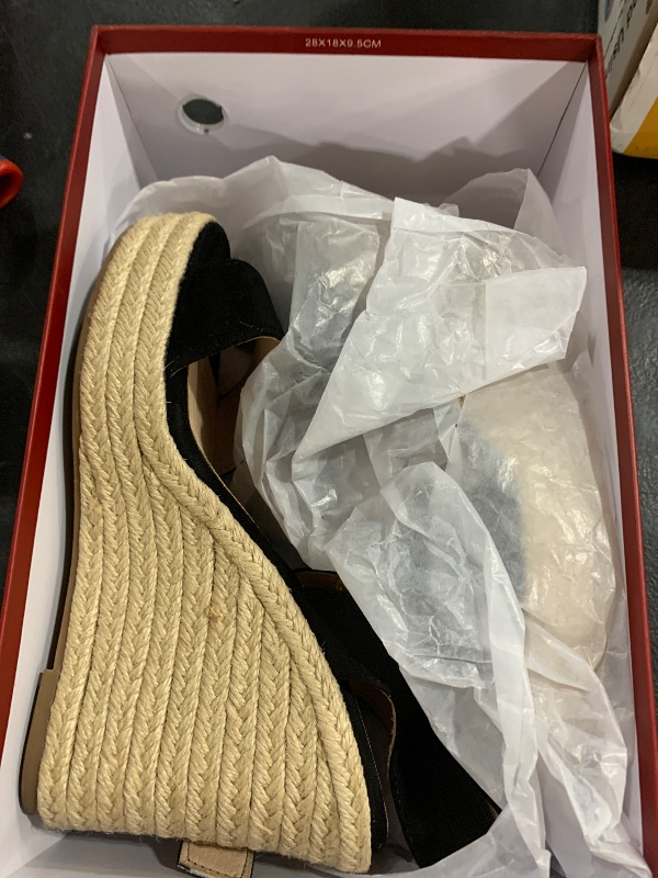 Photo 1 of VICKI·VICKI Women's Wedges Sandals Platform Wedge Heels Espadrilles Women Shoes Sandals Black Size 6.5