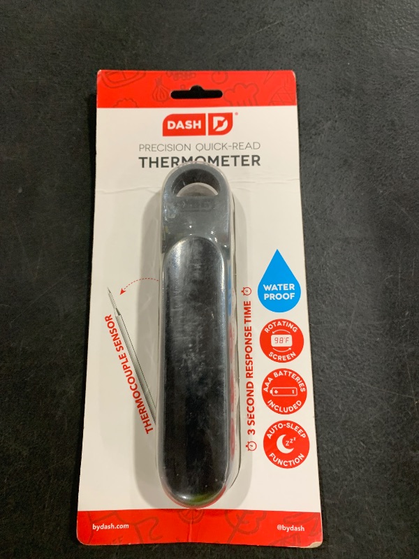 Photo 1 of Dash Precision Quick-Read Meat Thermometer - Waterproof Kitchen and Outdoor Food Cooking Thermometer with Digital LCD Display - BBQ, Chicken, Seafood, Steak, Turkey, & Other Meat, Batteries Included