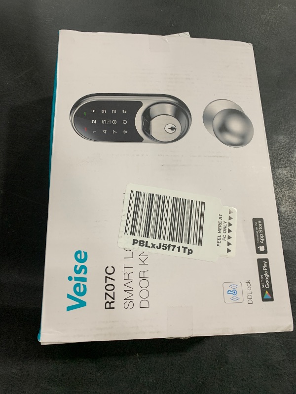 Photo 1 of Veise RZ07C Smart Locks for Front Door, 2 Knob Handle Set, Fingerprint Keyless Entry, App Control Biometric Lock, Electronic Digital Touchscreen Keypad Deadbolt, Easy Install, Auto Lock, Satin Nickel
