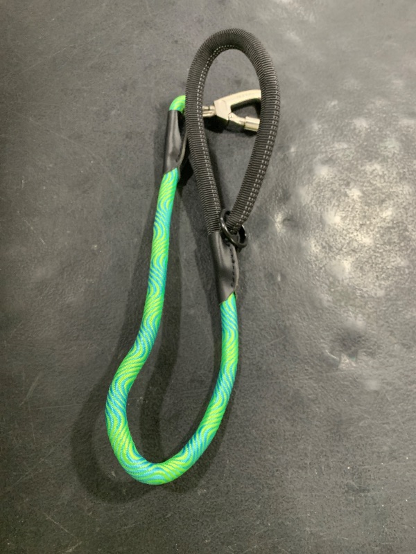 Photo 1 of ZALER Short Dog Leash, 18 Inches Rope Traffic Leashes for Dogs, Reflective Dog Lead with O-Ring, Heavy Duty Pet Leash for Large and Medium Dogs (18'' Blue Green)