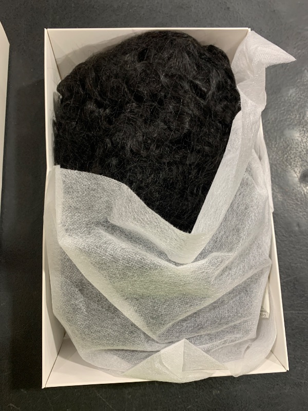 Photo 1 of HANNE Short Curly Human Hair Wigs 13x4 HD Lace Curly Bob Wig 180% Density Pre Plucked Pre Cut Glueless Wig 8 Inch Bob Human Hair Wigs for Black Women