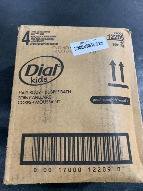 Photo 1 of Dial Kids 3-in-1 Body + Hair + Bubble Bath, Peach, 24 fl oz (Pack of 4)