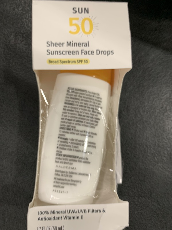 Photo 1 of Cetaphil Sheer Mineral Liquid Sunscreen for Face, 100% Mineral UVA/UVB Filters, Zinc Oxide Broad Spectrum SPF 50 Formulated for Sensitive Skin, Unscented, 1.7 Fl Oz
