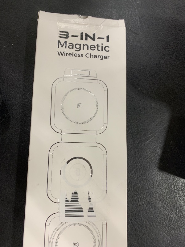Photo 1 of 3 in 1 Charging Station for Apple Multiple Devices, Foldable Magnetic Fast Wireless Charger Dock, Travel Charging Pad for iPhone 17 16 15 14 13 12 Pro Max Plus Apple Watch Series & AirPods 4/3/2/Pro