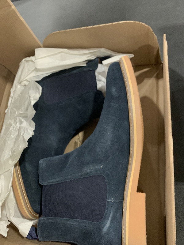Photo 1 of Steve Madden Men's Paulos Chelsea Boot, Navy Suede, 13