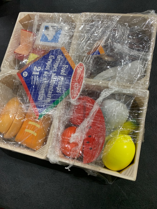 Photo 1 of Melissa & Doug Food Groups - 21 Hand-Painted Wooden Pieces and 4 Crates