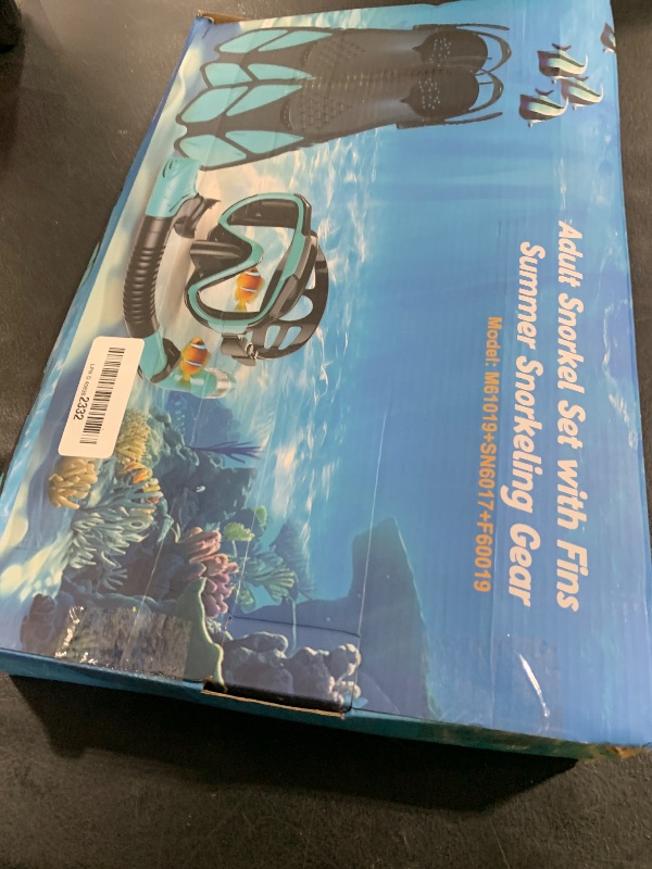 Photo 1 of Ubekezele Snorkeling Gear for Adults Men Women,4 in 1 Snorkel Set with Panoramic View Diving Mask Anti-Fog Anti-Leak,Dry Top Snorkel,Fins and Travel Bag for Swimming,Snorkeling and Travel Diving