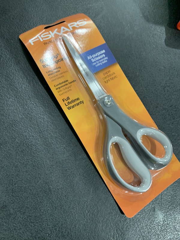 Photo 1 of Fiskars All Purpose Scissors, High Performance Cutting, Stainless Steel Blades, Ergonomic and Comfort Handles, Perfect for Arts and Crafts and the Office, Scissors for Office
