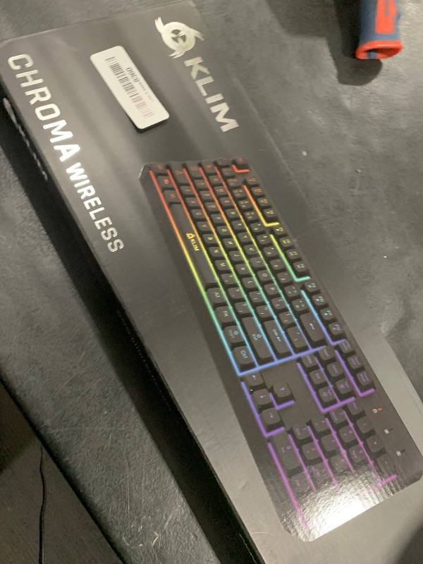 Photo 1 of KLIM Chroma Wireless Keyboard – RGB Backlit Gaming, Rechargeable Battery, PC Keyboard, Durable & Water-Resistant, Compatible with PS4, PS5 & Mac - Black
