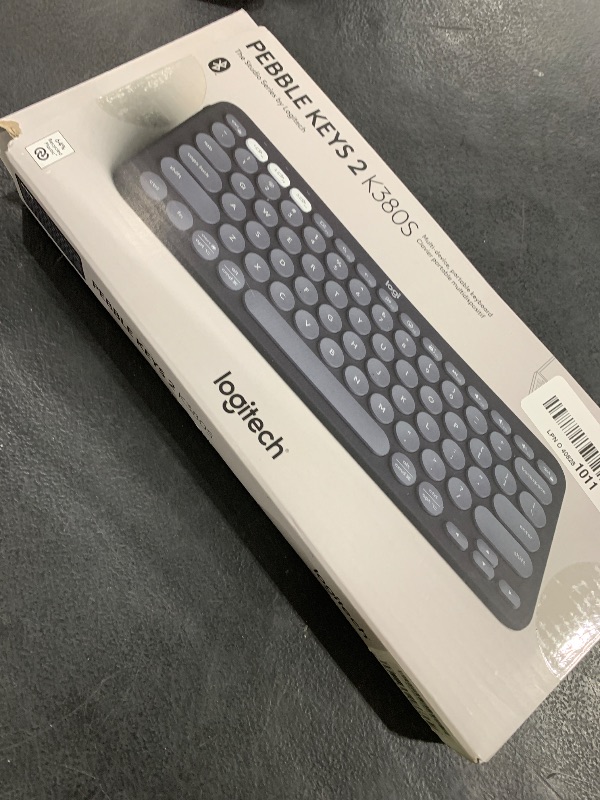 Photo 1 of Logitech Pebble Keys 2 K380s, Multi-Device Bluetooth Wireless Keyboard with Customizable Shortcuts, Slim and Portable, Easy-Switch for Windows, macOS, iPadOS, Android, Chrome OS - Tonal Graphite