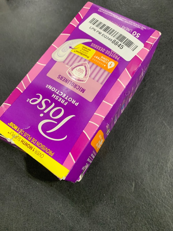 Photo 1 of Poise Daily Microliners, Incontinence Panty Liners for Bladder Leaks, 1 Drop Lightest Absorbency, Long Length, 50 Count of Pantiliners