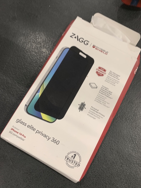 Photo 1 of ZAGG Glass Elite Privacy 360 Screen Protector for Apple iPhone 14 Pro - Four-Way Privacy Filter, 5X Stronger,InvisibleShield, EZ Apply Install
