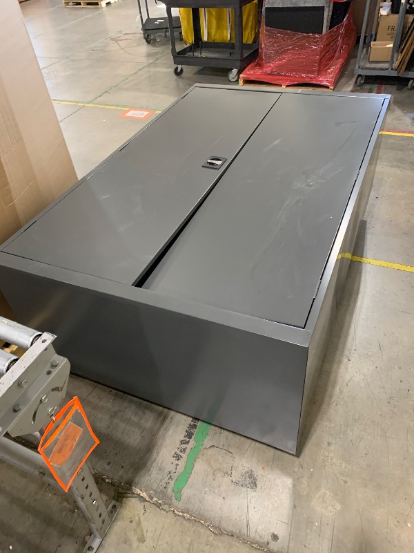 Photo 1 of Gray storage box with wheels for garage 
