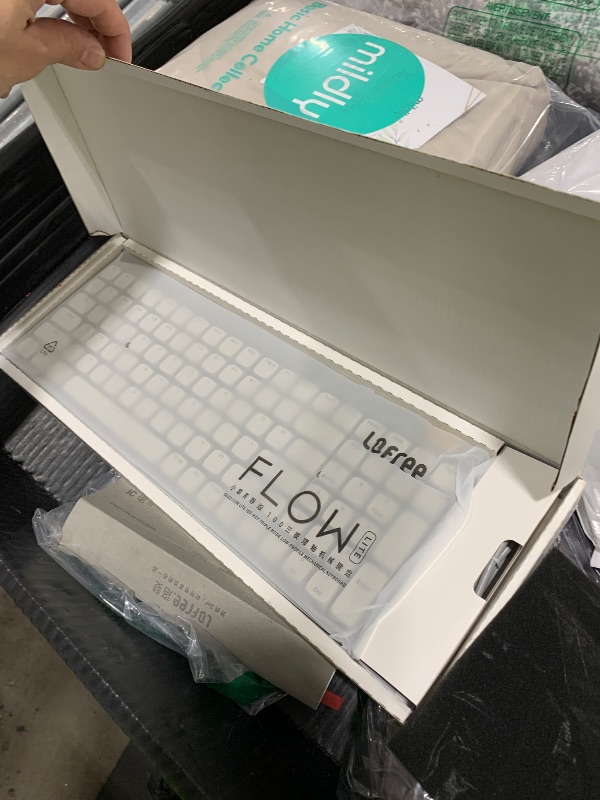 Photo 1 of Flow Lite 100 Keys Low Profile Mechanical Keyboard, Swappable Rechargeable Wireless Keyboard with 2.4G Receiver, Bluetooth and Wired Connection for Windows, Mac/Specter Linear Switches (Marble)