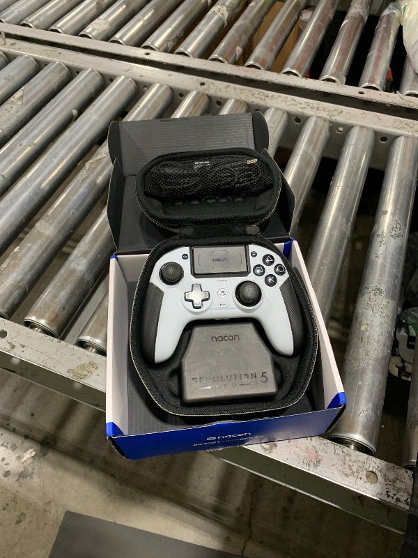 Photo 1 of NACON Revolution 5 Pro Officially Licensed PlayStation Wireless Gaming Controller for PS5 / PS4 / PC - Hall Effect, Trigger Stops, Mappable Buttons, Bluetooth Audio - White
