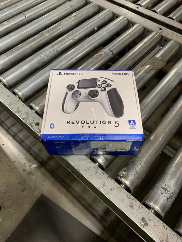 Photo 1 of NACON Revolution 5 Pro Officially Licensed PlayStation Wireless Gaming Controller for PS5 / PS4 / PC - Hall Effect, Trigger Stops, Mappable Buttons, Bluetooth Audio - White