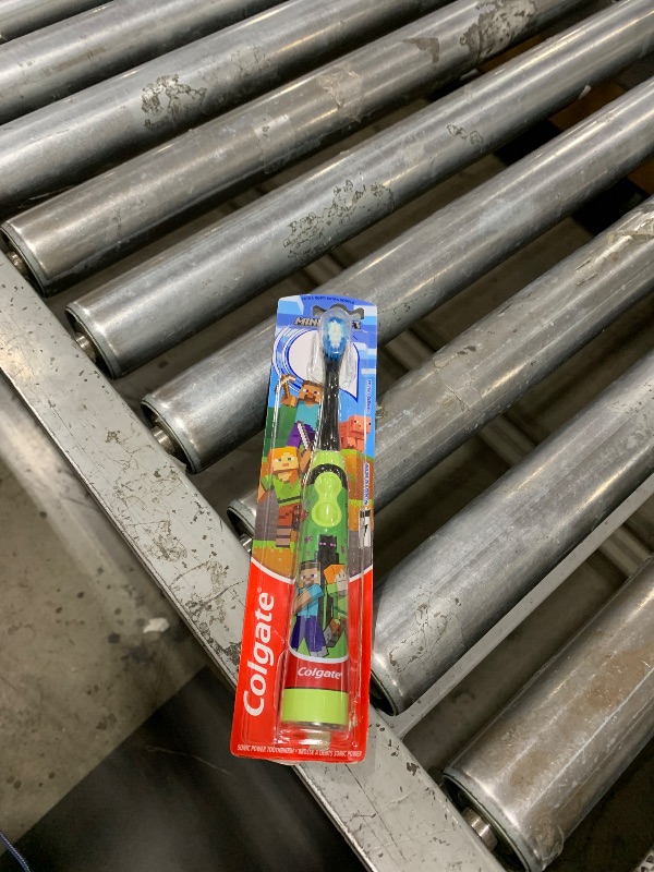 Photo 1 of Colgate Kids Battery Powered Minecraft Toothbrush, Extra Soft Kids Battery Toothbrush with 1 AA Battery Included, Made for Ages 3 and Up, Features Easy On and Off Switch, Flat Lay Handle, 1 Count