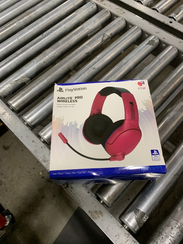 Photo 1 of PDP AIRLITE Pro Wireless Stereo Gaming Headset, Officially Licensed by Sony PlayStation 5, PS5/PS4/PS3/PC, Lightweight Durable 40 Foot Connection, Noise-canceling Flip-to-Mute Mic, Cosmic Red