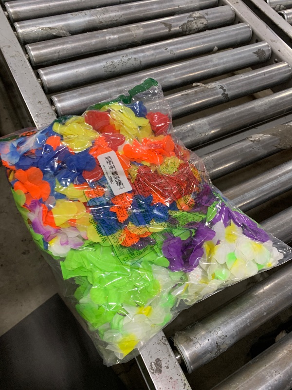 Photo 1 of 24pcs Leis for Luau Party, Hawaiian Leis Bulk Decorations Silk Flower Necklace, Colorful Tropical Hawaiian Bulk Hula Dance Party Decor, Flower Leis Summer Beach Pool Party Decorations Favors Supplies
