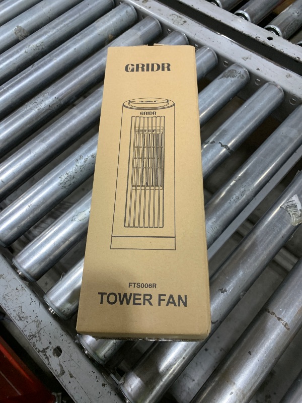 Photo 1 of GRIDR Tower Fan Bladeless with 3 Speeds, 4 Mode [AI, Normal, Natural, Sleep], Table Fan 80° Oscillation, Touch Screen + Remote Control, 12H Timer, 13" Desk Fan for Bedroom Home Office Desktop-Black