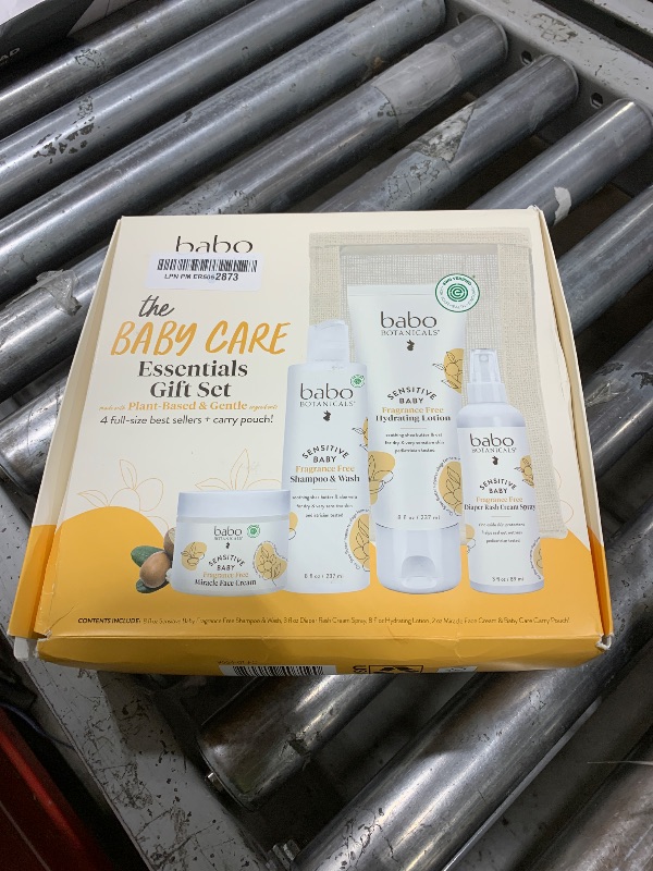 Photo 1 of Babo Botanicals Baby Care Essentials Gift Set - Skincare, Bath & Diaper - For Delicate Skin, Fragrance-Free with Shea Butter, Includes Reusable Carry Pouch - Natural & Plant Based - 5 Items Set